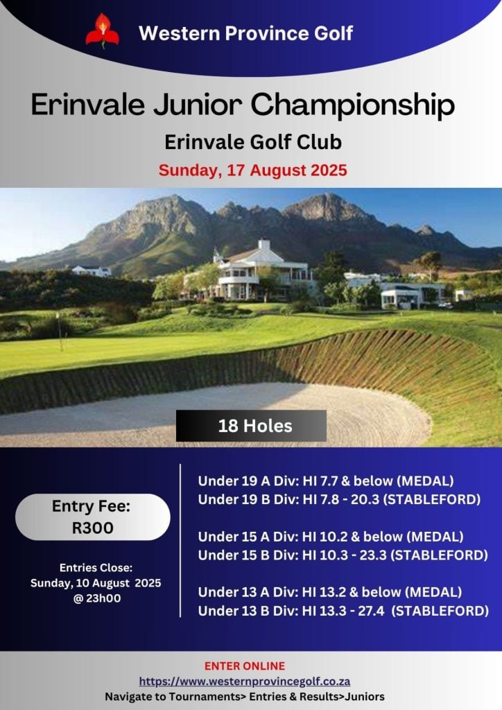 Erinvale Junior Champs _ 17 August 2025 _ POSTER V1